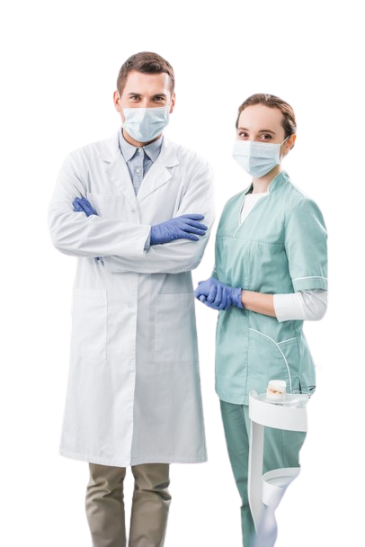 stock photo selective focus dentists masks standing crossed arms dental clinic removebg preview